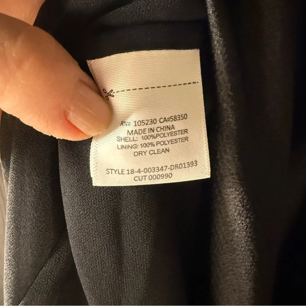 Equipment NWT Adisa Womens Satin V-Neck Wrap Dress Black Asymmetrical Hem Size 2 - Picture 6 of 10